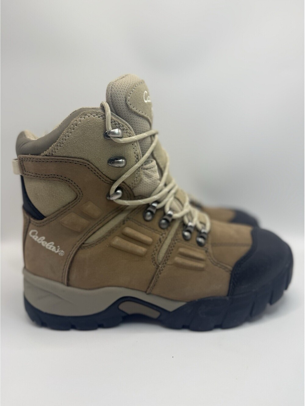 Cabelas Boots Womens 7.5 D Dry Plus Shearling Lined Hiking Beige 83-0953 NWOB